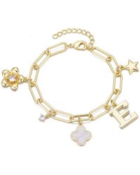 Adornia - Gold Initial Chunky Charm Bracelet - Lyst