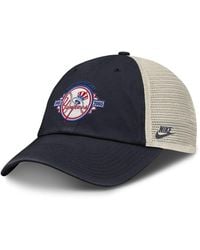 Nike - Navy/natural New York Yankees Cooperstown Collection Club Trucker Adjustable Hat - Lyst