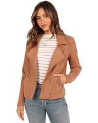 Petal & Pup - Spencer Faux Suede Moto Jacket - Lyst