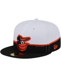 KTZ - Black/white Baltimore Orioles Paint Stroke 59fiftyâ Fitted Hat - Lyst