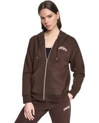 DKNY - Puff Varsity Logo Full-zip Hoodie - Lyst