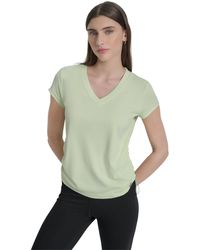 DKNY - Sport Crewneck Short-sleeve Side-ruched Top - Lyst