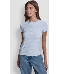 DKNY - Jacquard Logo Crewneck T-shirt - Lyst