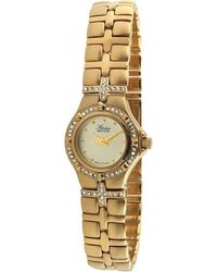 Swiss Edition - Luxury 23k Plated Crystal Bezel And Bracelet Dress Watch - Lyst