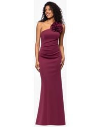 Betsy & Adam - Scuba One-shoulder Flower Long Sheath Dress - Lyst