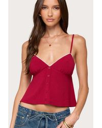 Edikted - Kellyn Button Contrast Babydoll Top - Lyst
