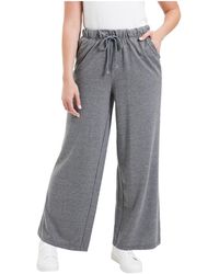 June + Vie - June + Vie Plus Size June + Vie French Terry Wide-leg Pant - Lyst