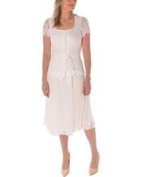 Maison Tara - Lace-bodice Pleated Dress - Lyst