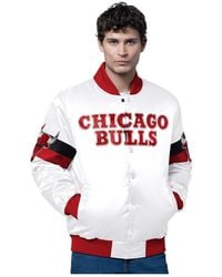 Starter - Chicago Bulls Triple Option Varsity Full-snap Satin Jacket - Lyst