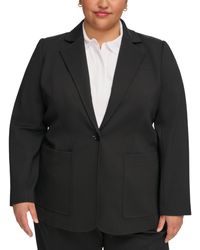 Calvin Klein - Plus Size Notched-collar One-button Jacket - Lyst