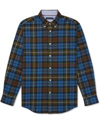 Tommy Hilfiger Bishop Custom-fit Tartan Shirt With Magnetic Buttons - Blue
