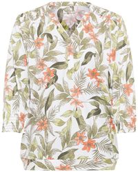 Olsen - Cotton Blend 3/4 Sleeve Tropic Jungle Print T-shirt Containing [tm] Modal - Lyst
