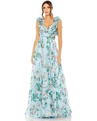 Mac Duggal - Chiffon Cut-out Lace-up Back Gown - Lyst