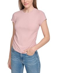 Calvin Klein - Short-sleeve Side-ruched Crop Top - Lyst