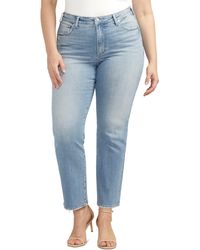 Silver Jeans Co. - Plus Size Isbister High-rise Straight-leg Jeans - Lyst