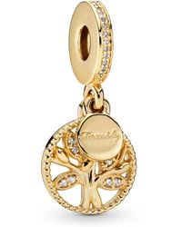PANDORA - Cubic Zirconia Sparkling Family Tree Dangle Charm - Lyst