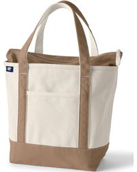 Lands' End - Medium 5 Pocket Zip Top Canvas Tote Bag - Lyst