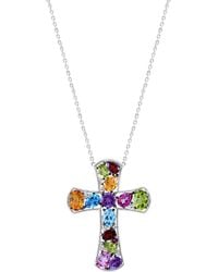 Effy - Effy Multi-gemstone Cross 18" Pendant Necklace (9-3/4 Ct. T.w. - Lyst