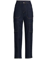 Lands' End - Denim High Rise Utility Cargo Ankle Jeans - Lyst