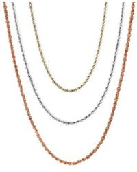Macy's - 14k Gold Necklace, 20" Diamond Cut Seamless Rope Chain - Lyst