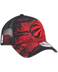 KTZ - Black/red Toronto Raptors Tip Off A-frame Trucker 9forty Adjustable Hat - Lyst