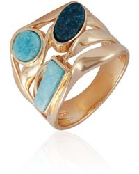 Vince Camuto 14k Gold-plated And Blue Statement Ring