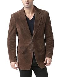 BGSD - Men Cliff Classic Two-button Suede Leather Blazer - Lyst