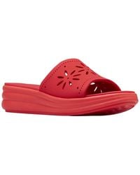 Clarks - Drift Floral Slip-on Wedge Sandals - Lyst
