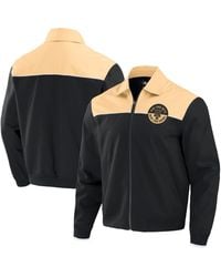 Fanatics - Darius Rucker Collection By Black/tan New York Mets Canvas Bomber Full-zip Jacket - Lyst