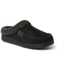 Dearfoams - Microsuede Moccasin Toe House Shoe Clog Slipper - Lyst