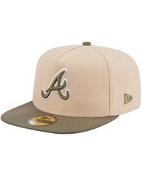 KTZ - Light Beige/olive Atlanta Braves Two-tone Color Pack A-frame 59fifty Fitted Hat - Lyst