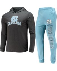 Concepts Sport - Carolina Blue And Charcoal North Carolina Tar Heels Meter Long Sleeve Hoodie T-shirt And jogger Pants Set - Lyst