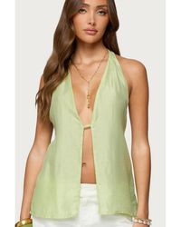 Edikted - Silky Look Split Front Halter Top - Lyst