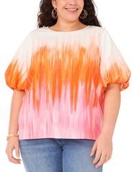 Vince Camuto - Plus Size Tie-dye Puff-sleeve Blouse - Lyst