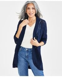 Style & Co. - Pointelle Open-front Cardigan - Lyst