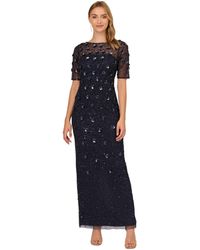Adrianna Papell - Embellished Floral Sheath Dress - Lyst