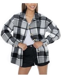 Gameday Couture - Grey Duke Blue Devils Long Sleeve Brushed Plaid Button-up Overshirt Jacket - Lyst