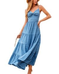 CUPSHE - Misty Air Blue Maxi Beach Dress - Lyst