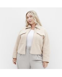 City Chic - Plus Size Boucle Zip Front Jacket - Lyst