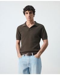 Mango - Cotton Knitted Structure Polo Shirt - Lyst
