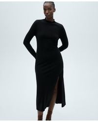 Mango - Side Slit Knit Dress - Lyst
