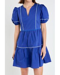 English Factory - Piping Detailed Mini Dress - Lyst