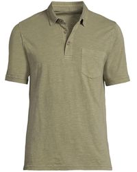 Lands' End - Short Sleeve Slub Pocket Polo Shirt - Lyst