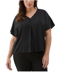 ELLA rafaella - Plus Size Layered Dolman Short Sleeve Top - Lyst