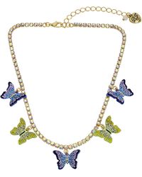 Betsey Johnson - Faux Stone Butterfly Bib Necklace - Lyst