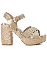 Xti - Heeled Jute Platform Sandals By - Lyst