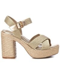 Xti - Heeled Jute Platform Sandals By - Lyst