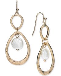 Style & Co. - Gold-tone Stone Orbital Drop Earrings - Lyst