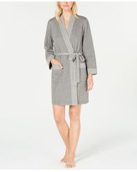 Charter Club Textured Knit Robe, Created For Macy's - Gray