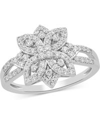 Macy's - Diamond Flower Cluster Statement Ring (1/2 Ct. T.w. - Lyst